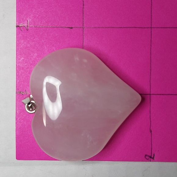 Rose Quartz stone Heart Pendant and Rose Quartz stone 8mm bead bundle #1 - Picture 7 of 7